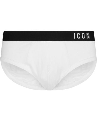 DSquared² Icon Elasticated-waistband Briefs - White