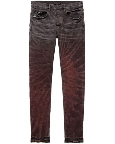 Purple Brand Skinny-Jeans mit Batikmuster - Braun