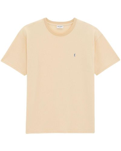 Saint Laurent エンブロイダリー Tシャツ - ナチュラル