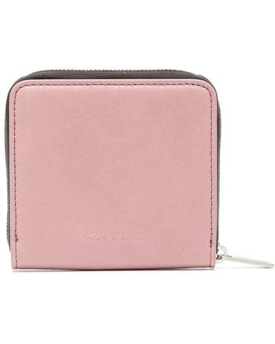 Rick Owens Leather zip-up wallet - Rose