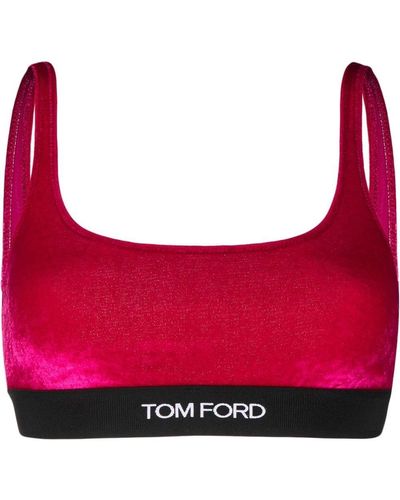 Tom Ford Sujetador con banda del logo - Rojo