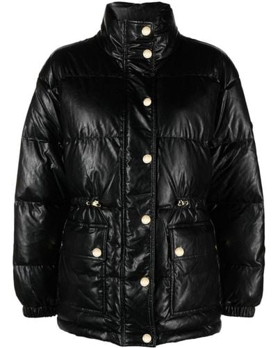 MICHAEL Michael Kors Faux-leather Puffer Jacket - Black