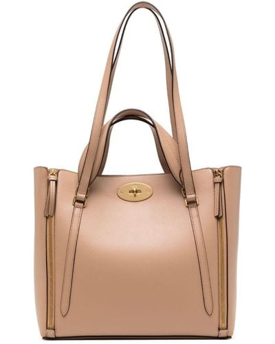 Mulberry Small Bayswater Leather Tote Bag - Natural