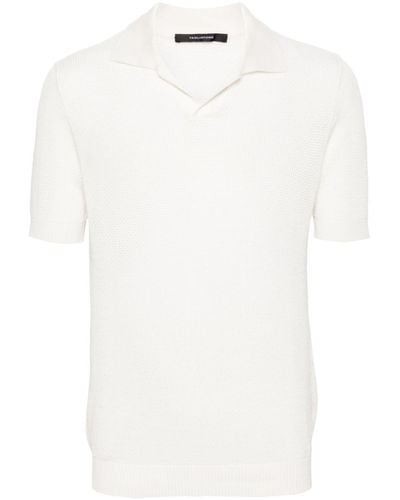 Tagliatore Jake Open-knit Polo Shirt - White