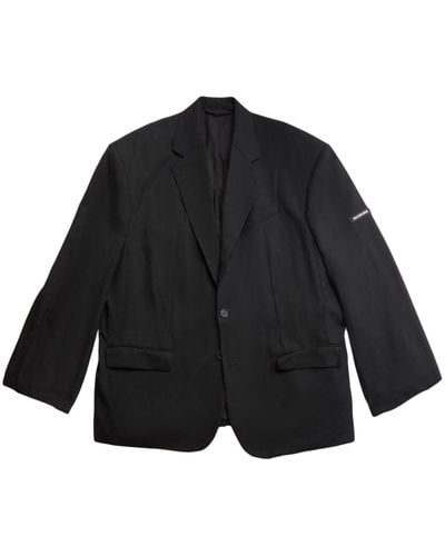 Balenciaga ショルダーパッド オーバーサイズ ジャケット - ブラック