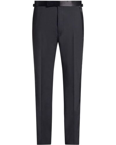 Tom Ford Pantalon de costume à coupe droite - Bleu