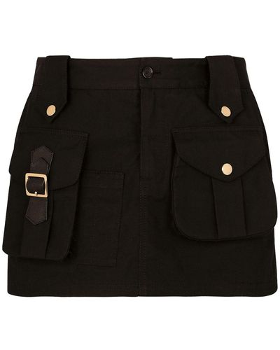 Dolce & Gabbana Minijupe-short à poches multiples - Noir