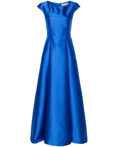 Blanca Vita Arnica Satin Flared Gown - Blue