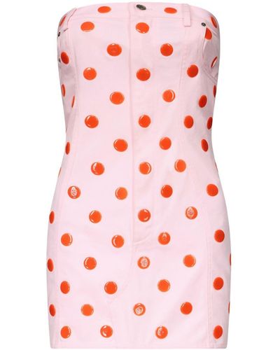 Area Polka-dot Strapless Minidress - Pink
