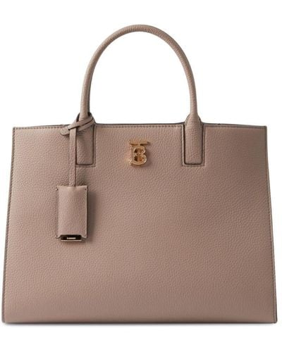 Burberry Small Frances Leather Tote Bag - Brown