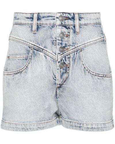 Isabel Marant Taillenhohe Jovany Jeans-Shorts - Blau