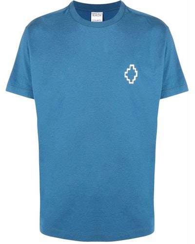 Marcelo Burlon Tempera Cross-print T-shirt - Blue