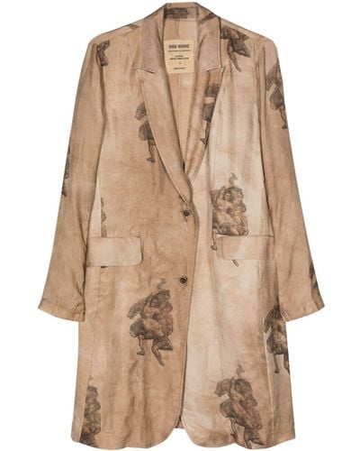 Uma Wang Katia motif-print coat - Neutro
