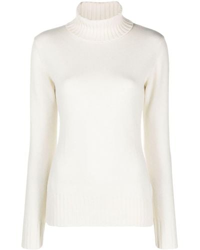 Malo Roll-neck Cashmere Sweater - White