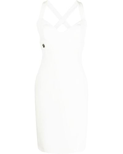 Philipp Plein Silk Mini Dress - White