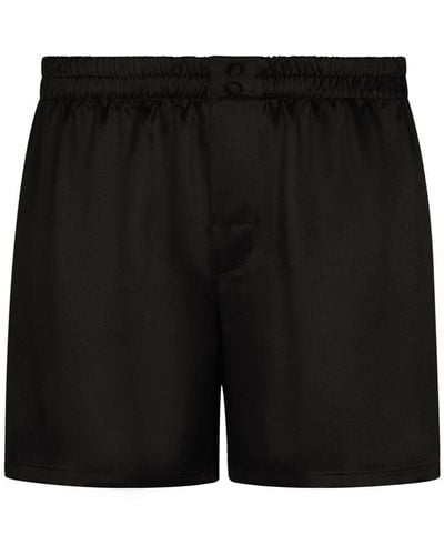 Dolce & Gabbana Lounge-Shorts aus Seidensatin - Schwarz