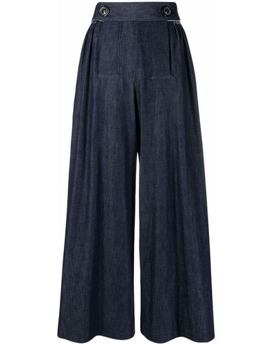 Maison Margiela Wide Leg Denim Trousers - Blue