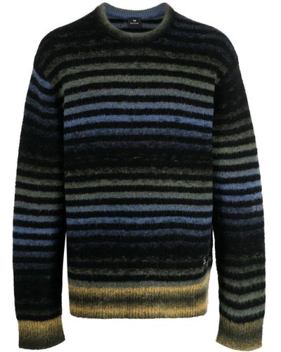 PS by Paul Smith Striped Drop-shoulder Sweater - Black