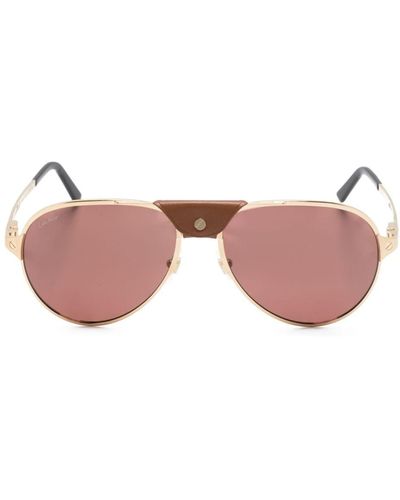 Cartier Santos Pilot-frame Sunglasses - Pink
