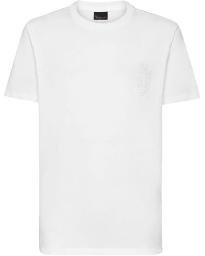 Billionaire T-Shirt mit Logo-Applikation - Weiß