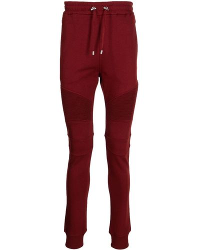 Balmain Pantalones de chándal con logo - Rojo
