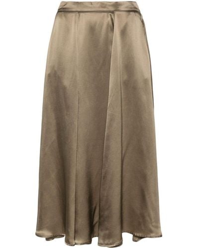 Pierre Louis Mascia A-line Silk Skirt - Brown