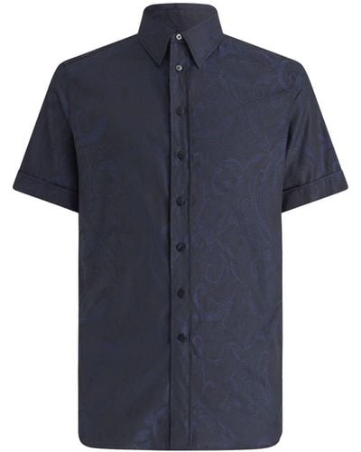 Etro Paisley-print Short-sleeved T-shirt - Blue