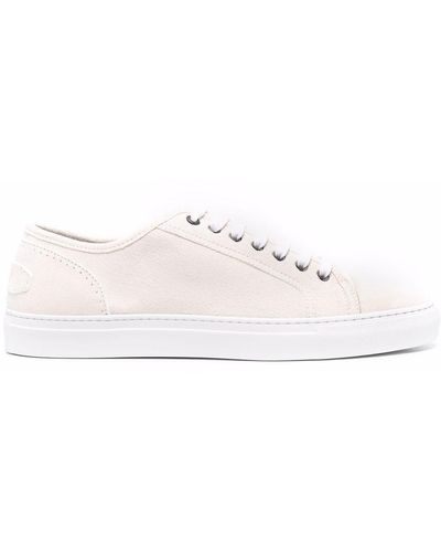 Brioni Leather Lace-up Trainers - White