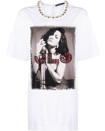 Dolce & Gabbana ドルチェ&ガッバーナ J.lo フォトプリント Tシャツ - ホワイト