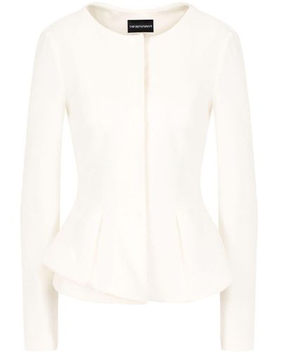 Emporio Armani Jacke mit Schößchen - Weiß