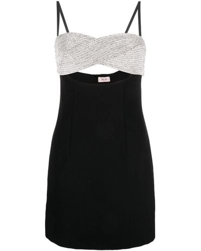 Nue Rhinestone-embellished Cut-out Mini Dress - Black
