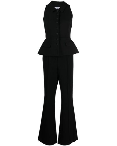 Self-Portrait Sleeveless Tailored Jumpsuit - Black