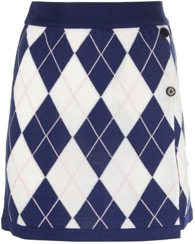 MSGM Weste mit Argyle-Muster - Blau