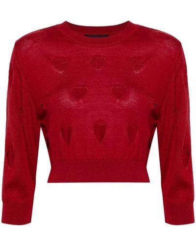 Simone Rocha Love Heart Pullover mit Cut-Outs - Rot