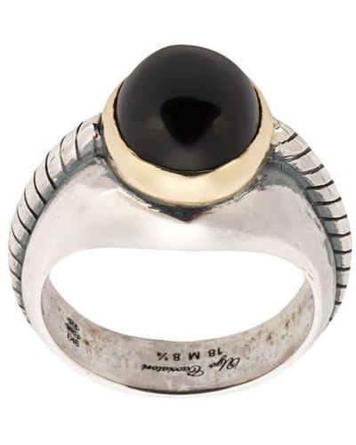 Ugo Cacciatori Onyx Stone Ring - Metallic
