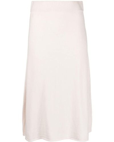 Yves Salomon Flared Knitted Skirt - White