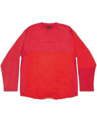 Balenciaga Patchwork Long-sleeve T-shirt - Red