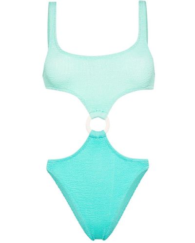 Mc2 Saint Barth Cut-out Crinkled Swimsuit - Blue