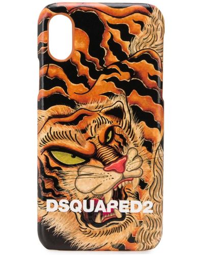 DSquared² Iphone X Hoesje Met Tijgerprint - Oranje