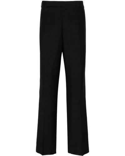 Lardini Monogram-jacquard Tailored Pants - Black