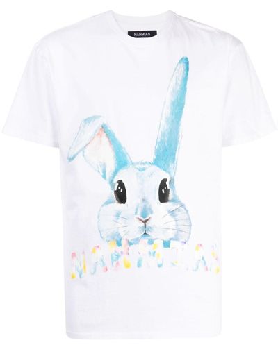 NAHMIAS T-shirt Bunny à imprimé graphique - Blanc