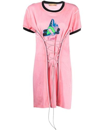 Cormio Josefine Lace-up Dress - Pink