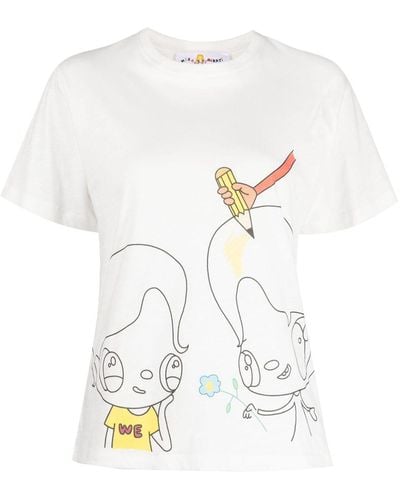 Mira Mikati Camiseta con estampado de dibujos animados de x Javier Calleja - Blanco