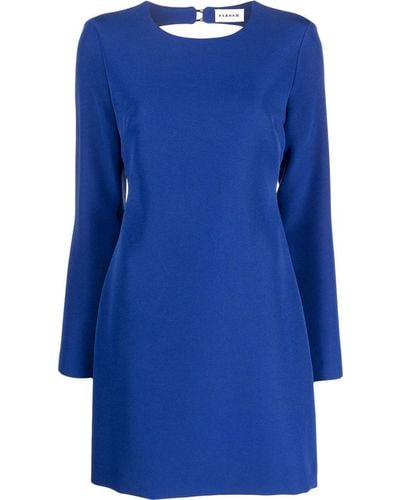P.A.R.O.S.H. Backless Long-sleeve Mini Dress - Blue