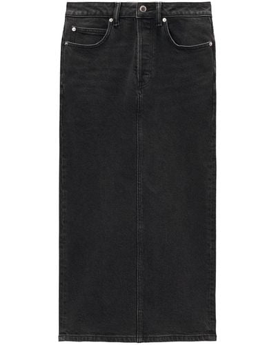 Alexander Wang Low-rise Denim Midi Skirt - Black