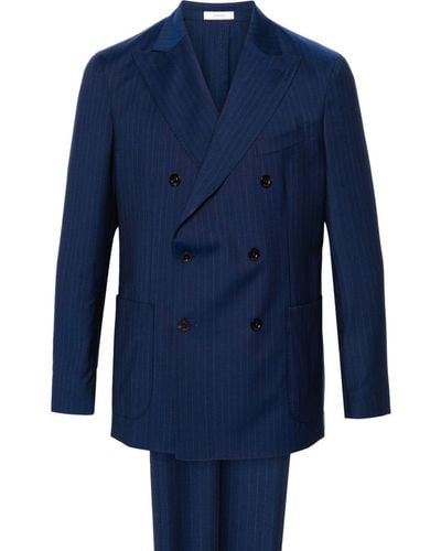 Boglioli Pinstriped Double-breasted Suit - Blue