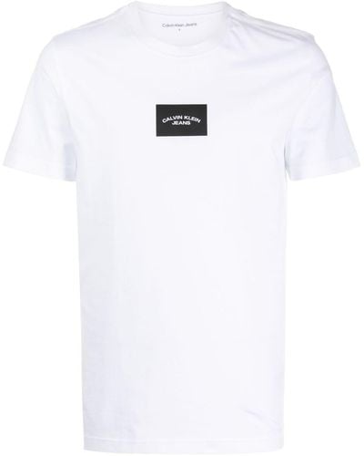 Calvin Klein T-shirt en coton à logo imprimé - Blanc