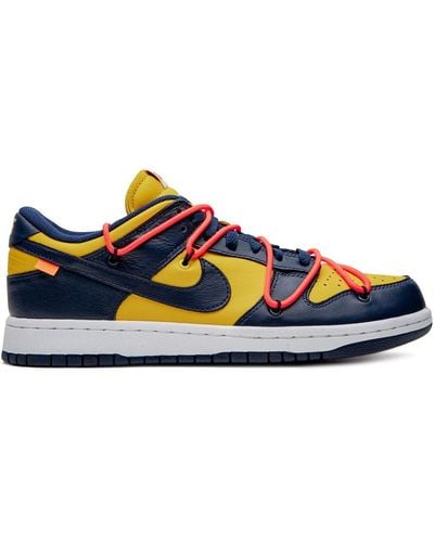 NIKE X OFF-WHITE Dunk Low "university Gold" Sneakers - Blauw