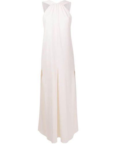 Olympiah Maxi-jurk Met Diepe Ronde Hals - Wit