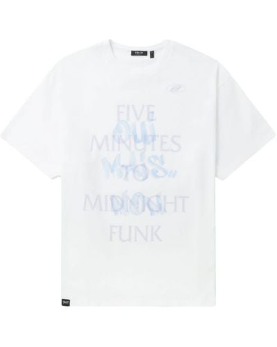 FIVE CM Slogan-print Cotton T-shirt - White